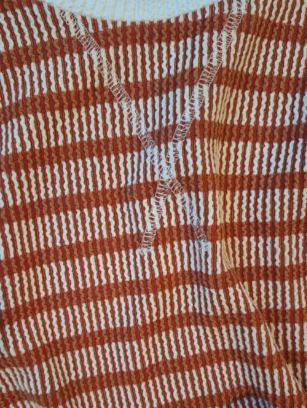 Zenana Outfitters Rust and White Striped Wide-Leg Lounge Pants - Picture 4 of 4